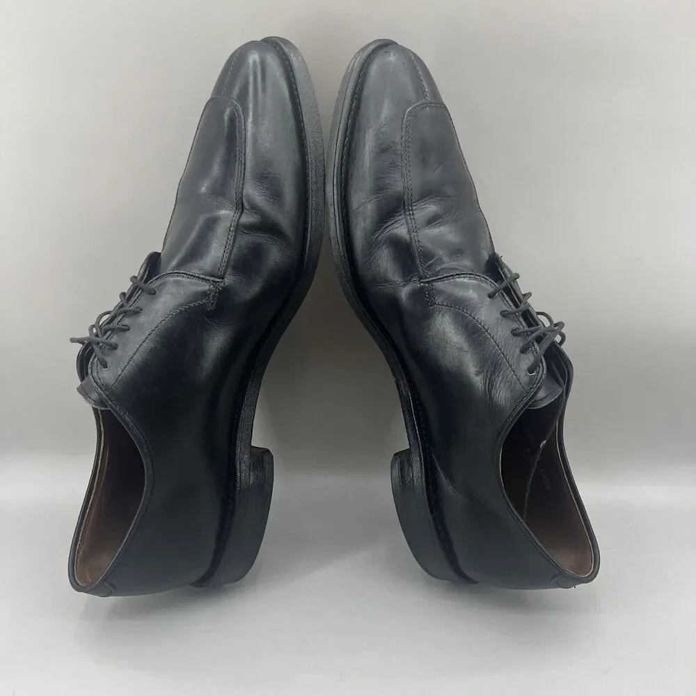 Allen Edmonds Delray Men Size 10.5 B‎ Shoes Black Leather Split Toe Oxford 9564